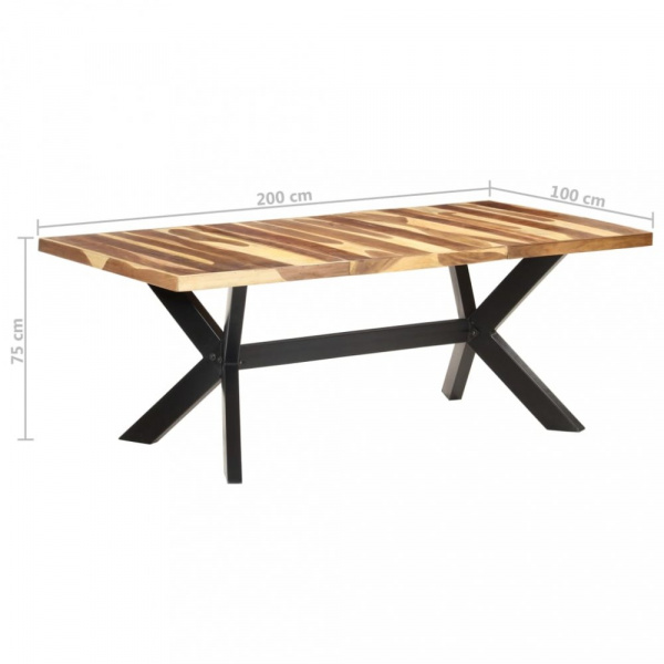 Jídelní stůl masivní dřevo / ocel Dekorhome 200x100x75 cm,Jídelní stůl masivní dřevo / ocel Dekorhom