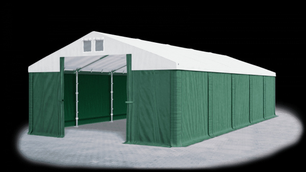 Garážový stan 4x6x2m střecha PVC 560g/m2 boky PVC 500g/m2 konstrukce ZIMA Zelená Bílá Zelené,Garážov