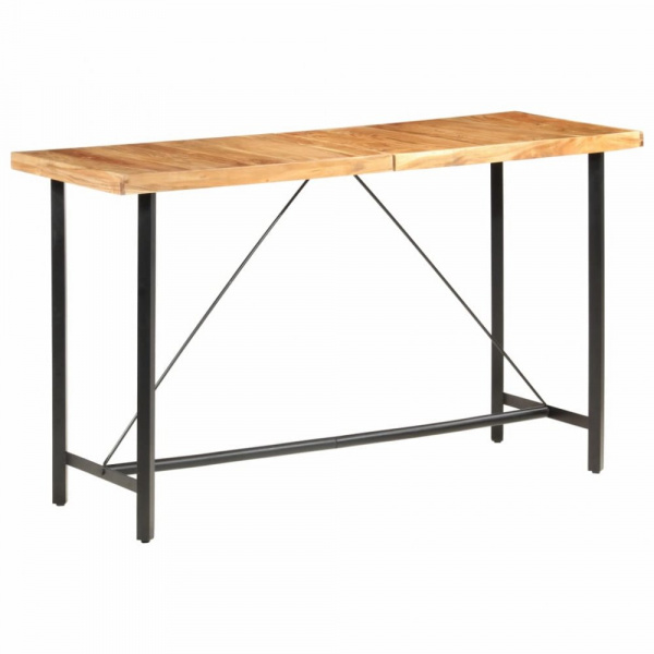 Barový stůl masivní dřevo / ocel Dekorhome Sheeshamové dřevo,Barový stůl masivní dřevo / ocel Dekorh
