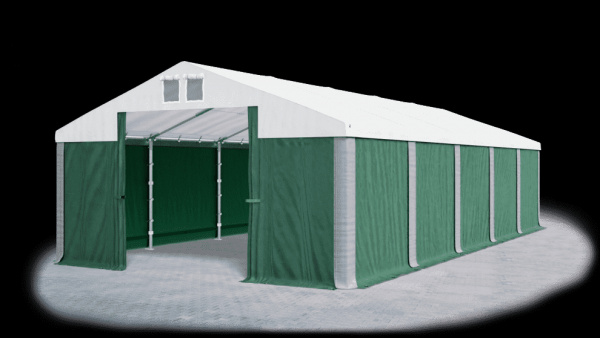 Garážový stan 4x6x2m střecha PVC 560g/m2 boky PVC 500g/m2 konstrukce ZIMA Zelená Bílá Šedé,Garážový 