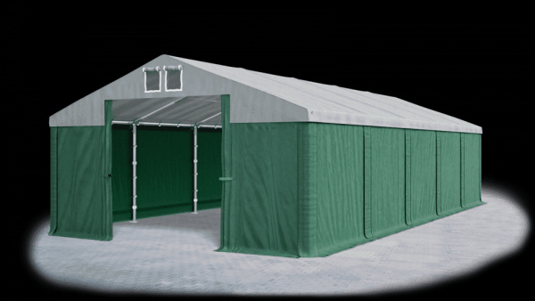 Garážový stan 4x6x2m střecha PVC 560g/m2 boky PVC 500g/m2 konstrukce ZIMA Zelená Šedá Zelené,Garážov