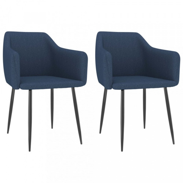 Jídelní židle 2 ks látka / kov Dekorhome Modrá,Jídelní židle 2 ks látka / kov Dekorhome Modrá