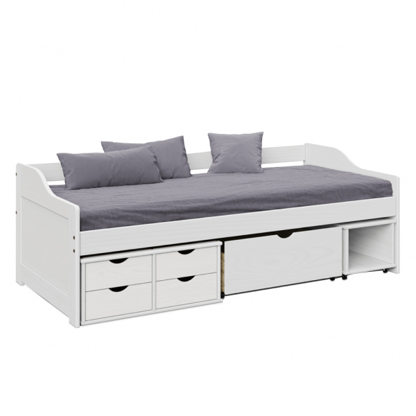 Masivní postel s úložným prostorem MAXI NEW bílá