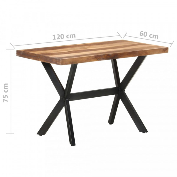 Jídelní stůl masivní dřevo / ocel Dekorhome 120x60x75 cm,Jídelní stůl masivní dřevo / ocel Dekorhome