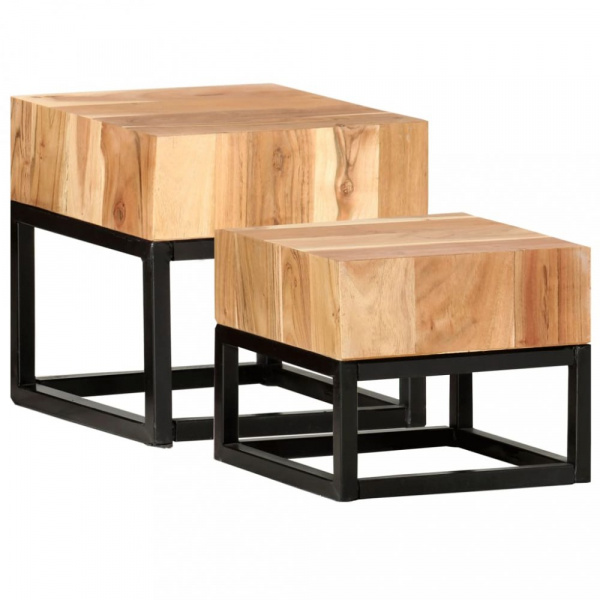 Konferenční stolek 2 ks hnědá / černá Dekorhome,Konferenční stolek 2 ks hnědá / černá Dekorhome