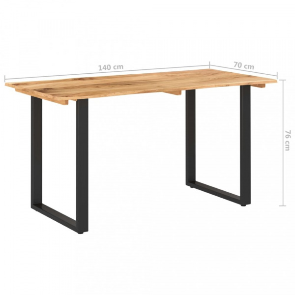 Jídelní stůl masivní dřevo / ocel Dekorhome 140x70x76 cm,Jídelní stůl masivní dřevo / ocel Dekorhome