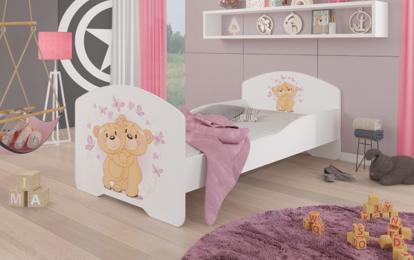 Dětská postel s obrázky - čelo Pepe Rozměr: 160 x 80 cm, Obrázek: Medvídci