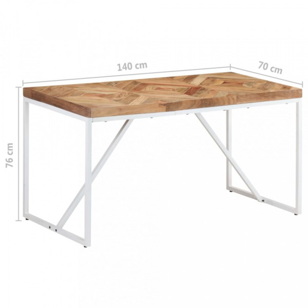 Jídelní stůl hnědá / bílá Dekorhome 140x70x76 cm,Jídelní stůl hnědá / bílá Dekorhome 140x70x76 cm