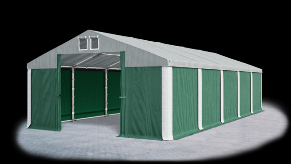 Garážový stan 4x6x2m střecha PVC 560g/m2 boky PVC 500g/m2 konstrukce ZIMA Zelená Šedá Bílé,Garážový 
