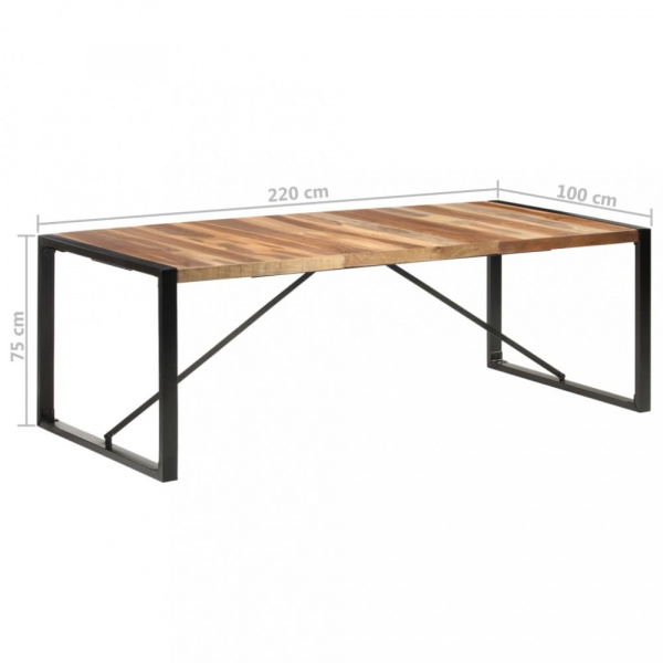 Jídelní stůl masivní dřevo / kov Dekorhome 220x100x75 cm,Jídelní stůl masivní dřevo / kov Dekorhome 