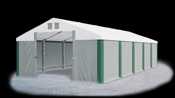 Garážový stan 4x6x2m střecha PVC 560g/m2 boky PVC 500g/m2 konstrukce ZIMA Šedá Bílá Zelené,Garážový 