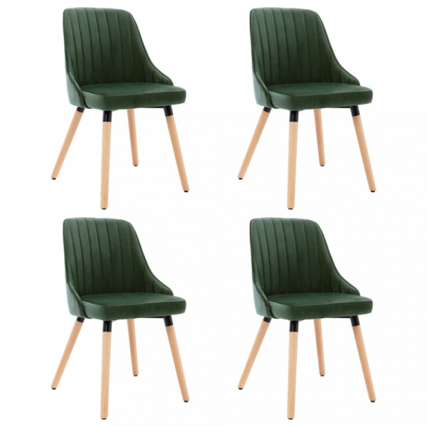 Jídelní židle 4 ks látka / buk Dekorhome Tmavě zelená,Jídelní židle 4 ks látka / buk Dekorhome Tmavě