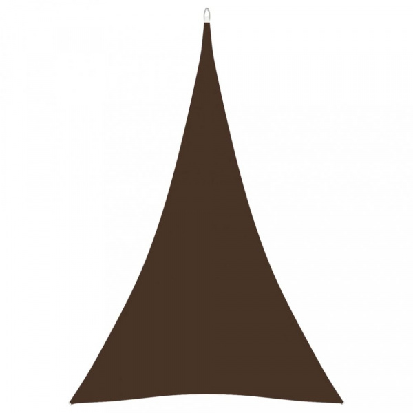 Stínící plachta trojúhelníková 5 x 7 x 7 m oxfordská látka Dekorhome Hnědá,Stínící plachta trojúheln
