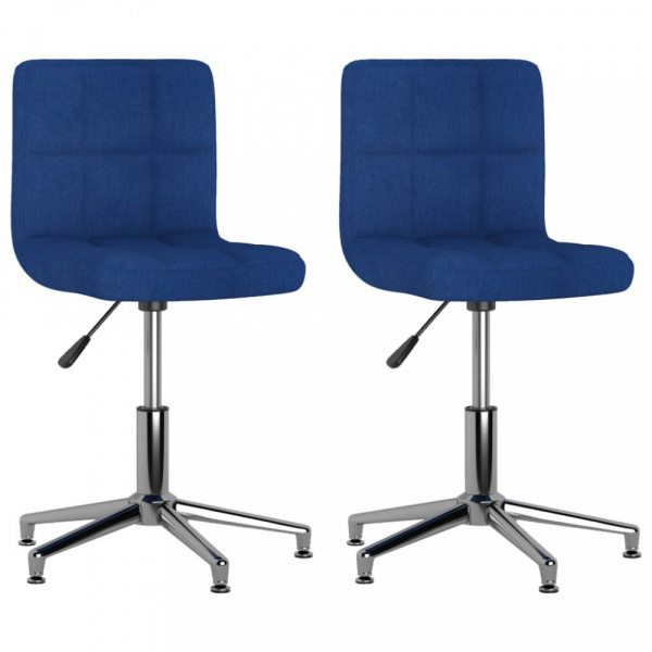 Otočná jídelní židle 2 ks kov / látka Dekorhome Modrá,Otočná jídelní židle 2 ks kov / látka Dekorhom
