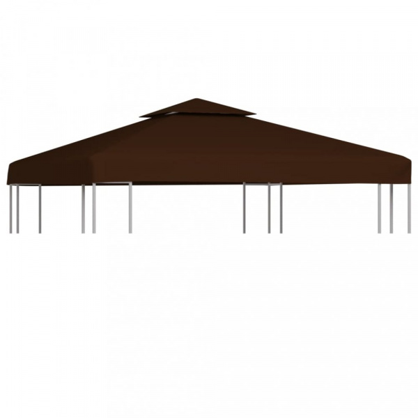 Náhradní střecha na altán 310 g/m² 3 x 3 m Dekorhome Hnědá,Náhradní střecha na altán 310 g/m² 3 x 3 