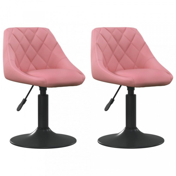 Otočná jídelní židle 2 ks samet / kov Dekorhome Růžová,Otočná jídelní židle 2 ks samet / kov Dekorho