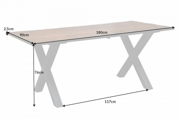 Jídelní stůl IDAIA X Dekorhome 180x90x76 cm,Jídelní stůl IDAIA X Dekorhome 180x90x76 cm