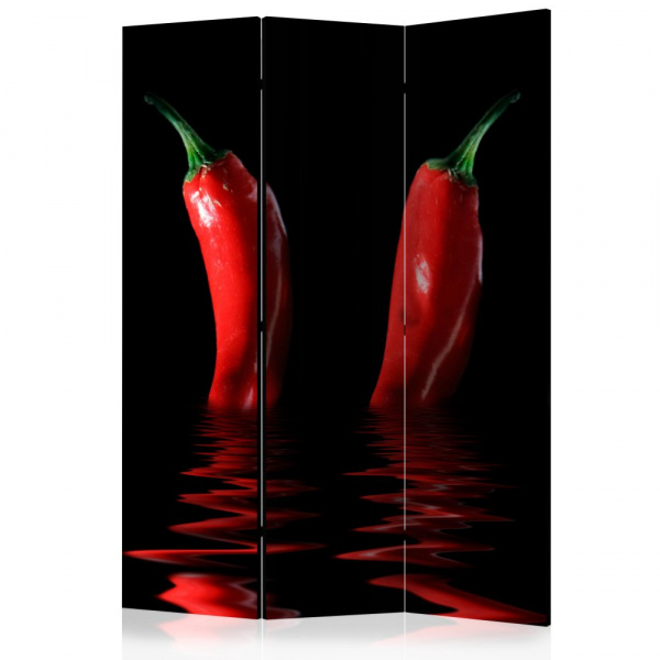 Paraván Chili pepper Dekorhome 135x172 cm (3-dílný),Paraván Chili pepper Dekorhome 135x172 cm (3-díl
