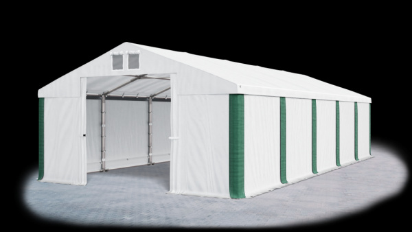 Garážový stan 4x6x2m střecha PVC 560g/m2 boky PVC 500g/m2 konstrukce ZIMA Bílá Bílá Zelené,Garážový 