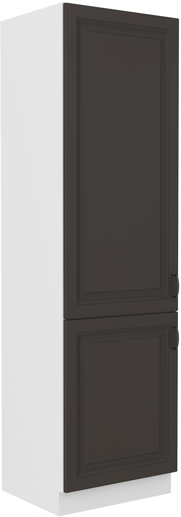 Vysoká skříňka pro vestavnou lednici Stilo 60 LO-210 2F Barva korpusu: Bílá, Barva dvířek: Grafit
