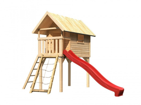 Dětská hrací věž se skluzavkou Dekorhome Červená,Dětská hrací věž se skluzavkou Dekorhome Červená