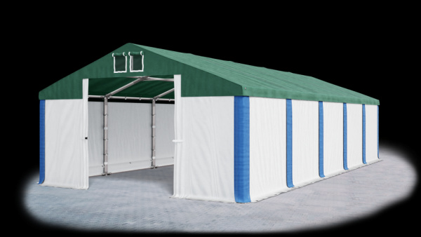 Garážový stan 4x6x2m střecha PVC 560g/m2 boky PVC 500g/m2 konstrukce ZIMA Bílá Zelená Modré,Garážový