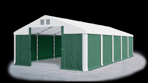 Garážový stan 4x6x2m střecha PVC 560g/m2 boky PVC 500g/m2 konstrukce ZIMA Zelená Bílá Bílé,Garážový 
