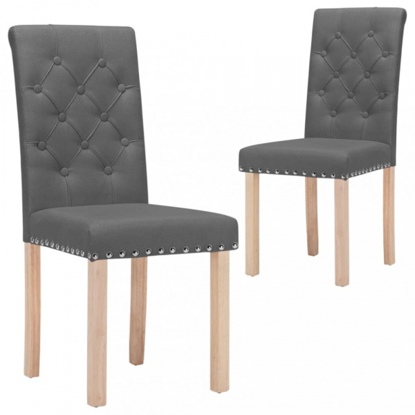 Jídelní židle 2 ks látka / dřevo Dekorhome Tmavě šedá,Jídelní židle 2 ks látka / dřevo Dekorhome Tma