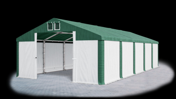 Garážový stan 4x6x2m střecha PVC 560g/m2 boky PVC 500g/m2 konstrukce ZIMA Bílá Zelená Zelené,Garážov