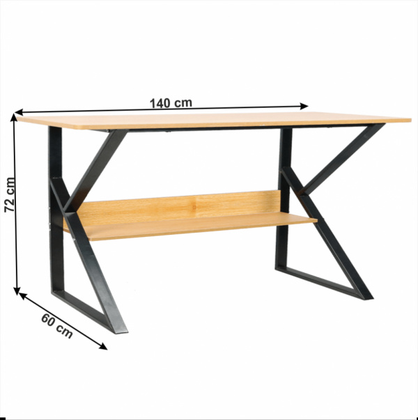 Pracovní stůl s policí TARCAL 140x60 cm,Pracovní stůl s policí TARCAL 140x60 cm