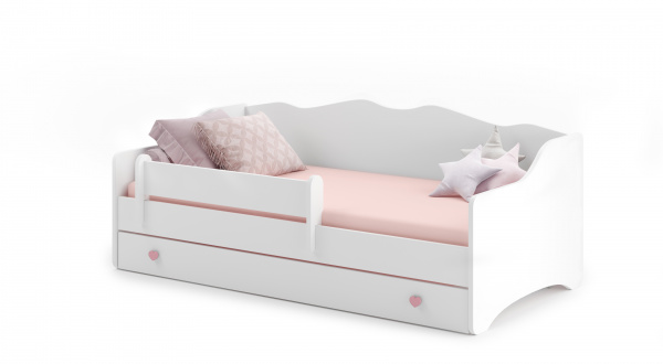Dětská postel Emka Barva korpusu: Bílá/ růžová