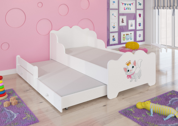 Dětská postel s obrázky - čelo Ximena II Rozměr: 160 x 80 cm, Obrázek: Kočička Marie
