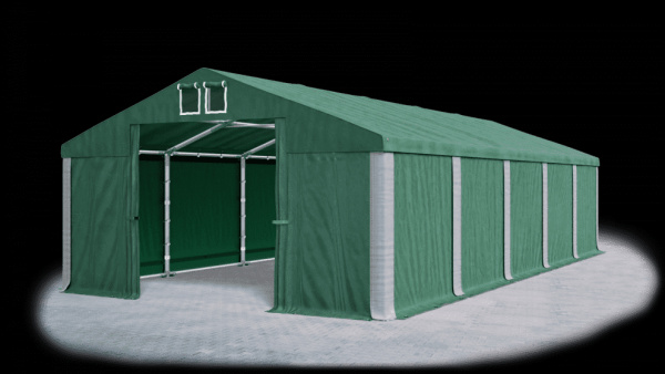 Garážový stan 6x10x2,5m střecha PVC 560g/m2 boky PVC 500g/m2 konstrukce ZIMA Zelená Zelená Šedé,Gará