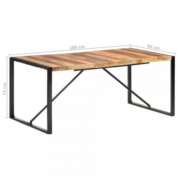 Jídelní stůl masivní dřevo / kov Dekorhome 180x90x75 cm,Jídelní stůl masivní dřevo / kov Dekorhome 1