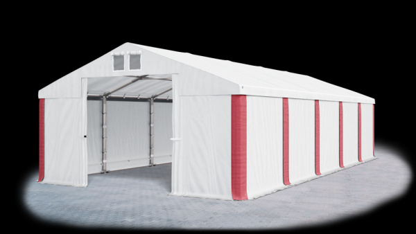 Garážový stan 4x6x2m střecha PVC 560g/m2 boky PVC 500g/m2 konstrukce ZIMA Bílá Bílá Červené,Garážový