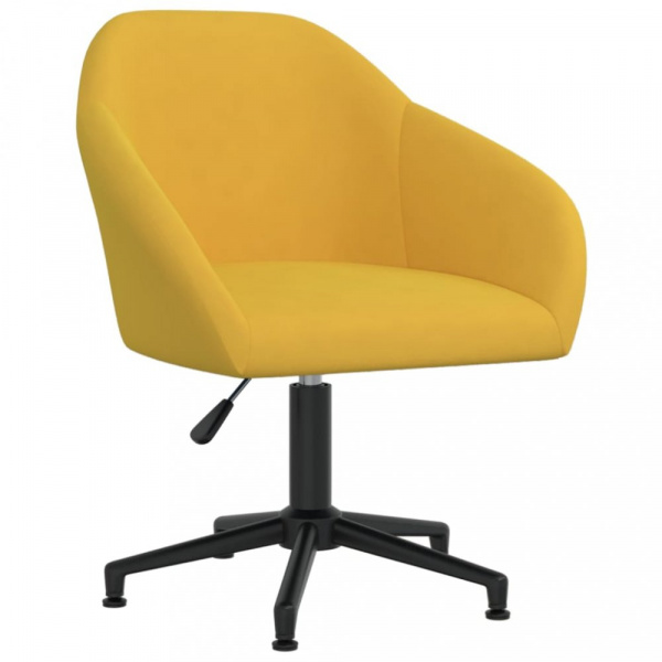 Otočná jídelní židle samet / kov Dekorhome Žlutá,Otočná jídelní židle samet / kov Dekorhome Žlutá