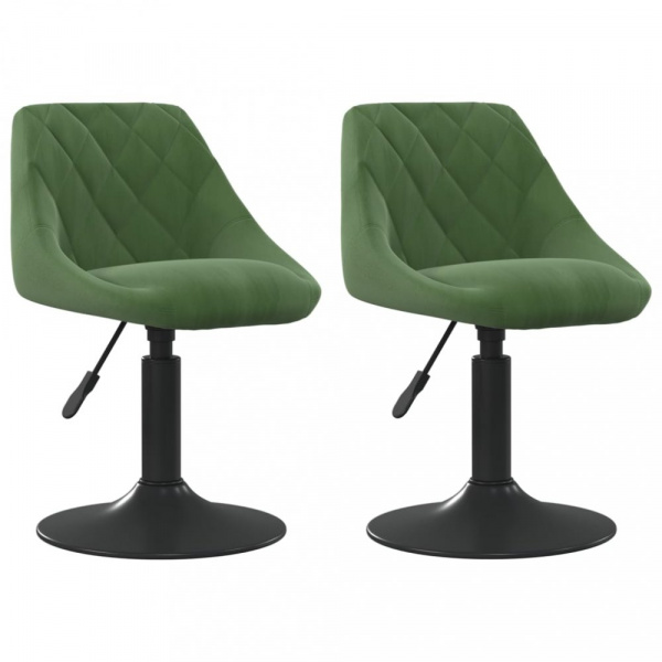 Otočná jídelní židle 2 ks samet / kov Dekorhome Tmavě zelená,Otočná jídelní židle 2 ks samet / kov D