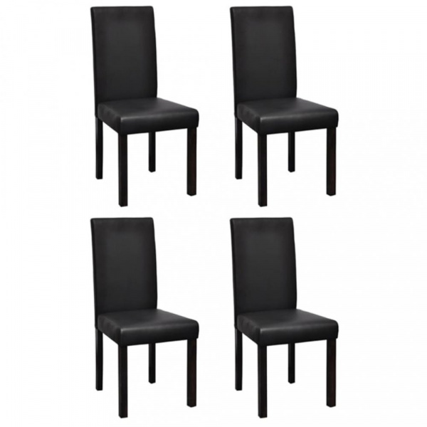 Jídelní židle 4 ks umělá kůže / dřevo Dekorhome Černá,Jídelní židle 4 ks umělá kůže / dřevo Dekorhom