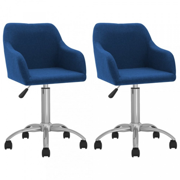 Jídelní židle otočná 2 ks látka Dekorhome Modrá,Jídelní židle otočná 2 ks látka Dekorhome Modrá