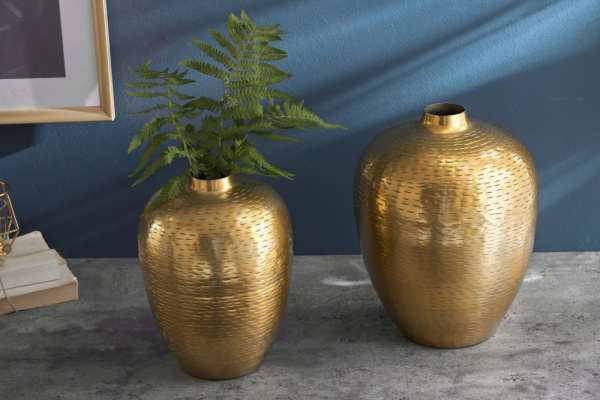 Stolní váza 2 ks SINIS Dekorhome Zlatá,Stolní váza 2 ks SINIS Dekorhome Zlatá