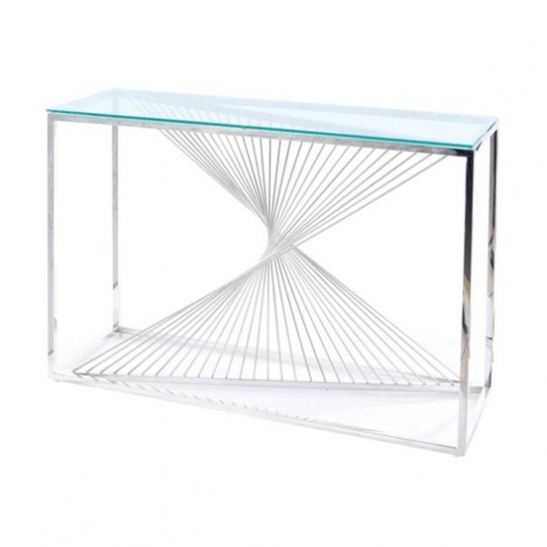 Konzolový stolek FLOMI chrom/sklo