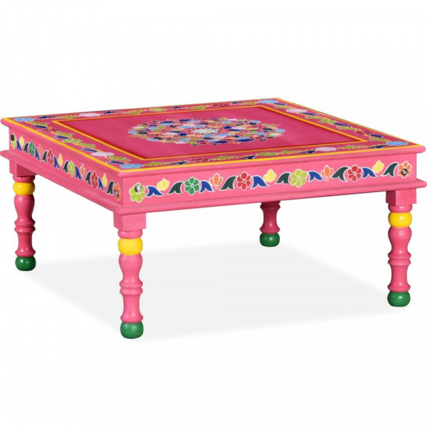 Konferenční stolek ručně malovaný Dekorhome Růžová,Konferenční stolek ručně malovaný Dekorhome Růžov