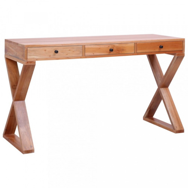 Psací stůl masivní mahagonové dřevo Dekorhome Přírodní,Psací stůl masivní mahagonové dřevo Dekorhome