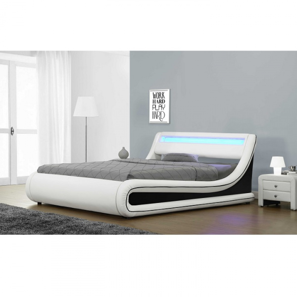 Manželská postel s LED osvětlením MANILA NEW 163 x 200 cm,Manželská postel s LED osvětlením MANILA N