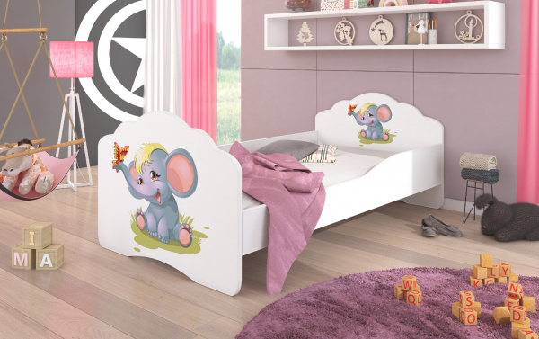 Dětská postel s obrázky - čelo Casimo Rozměr: 160 x 80 cm, Obrázek: Slůně