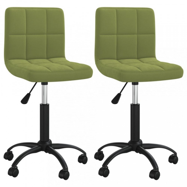 Otočná jídelní židle 2 ks samet / kov Dekorhome Světle zelená,Otočná jídelní židle 2 ks samet / kov 