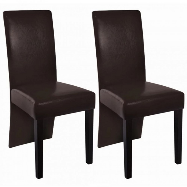 Jídelní židle 2 ks umělá kůže / dřevo Dekorhome Tmavě hnědá,Jídelní židle 2 ks umělá kůže / dřevo De