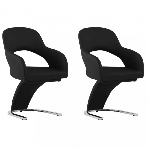 Jídelní židle 2 ks umělá kůže / chrom Dekorhome Černá,Jídelní židle 2 ks umělá kůže / chrom Dekorhom