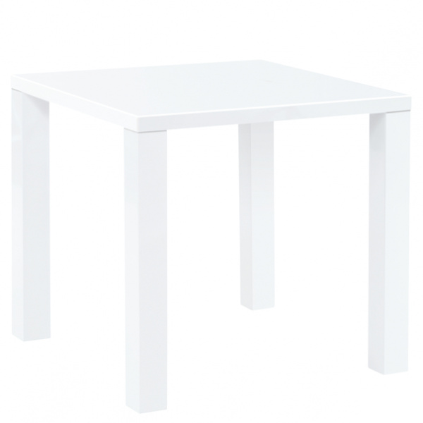Jídelní stůl SEBASTIAN bílá vysoký lesk, 80x80 cm