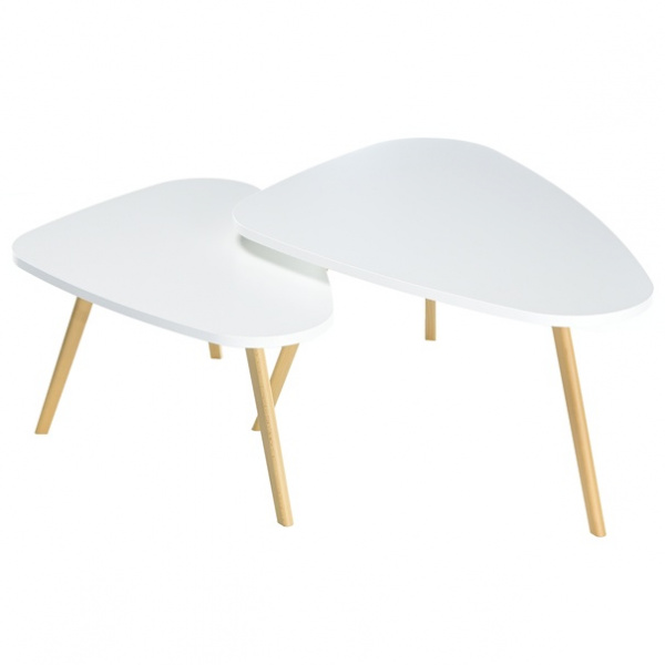 Konferenční stolek WALT bílá/přírodní